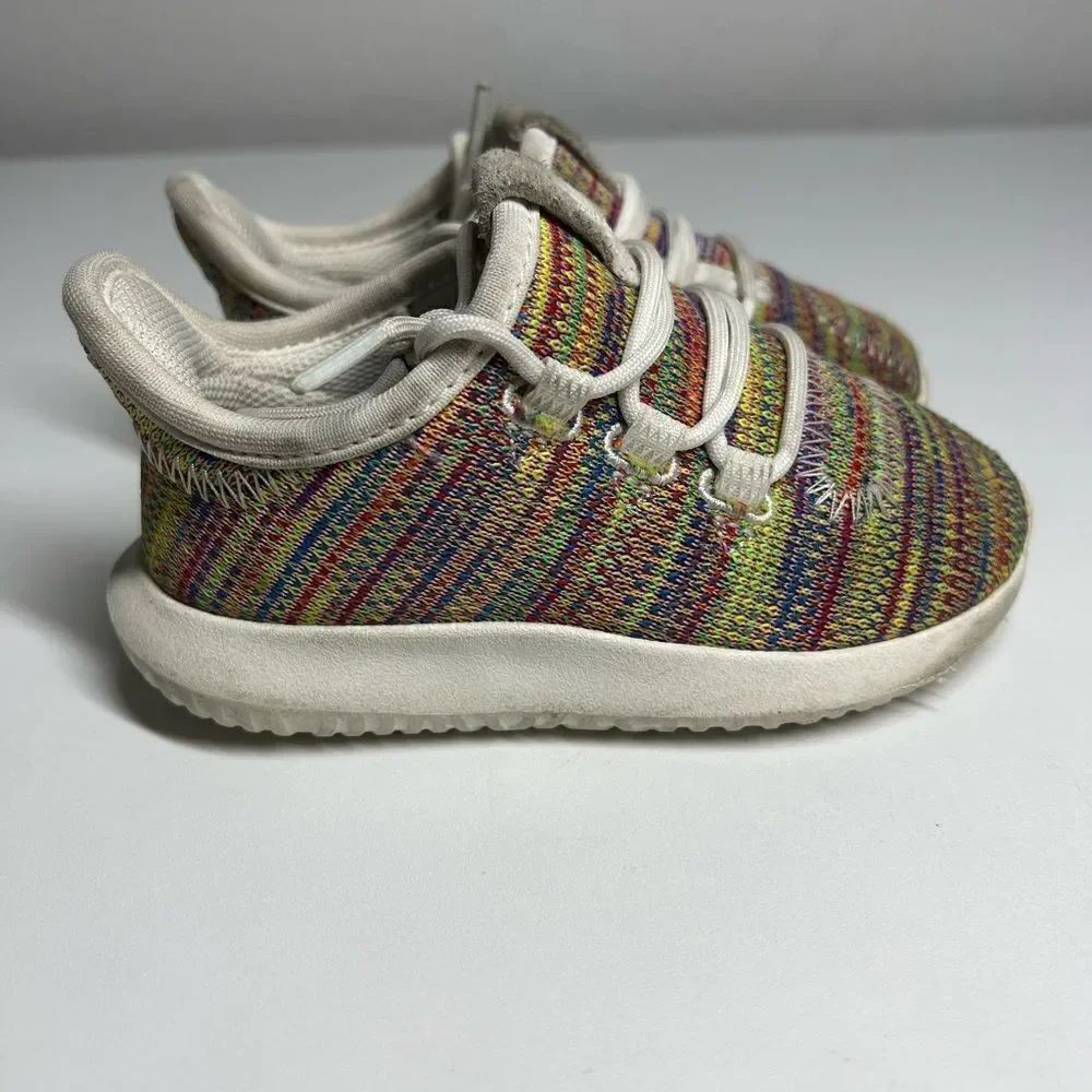 Adidas Toddler Kids Tubular Sz 7K DB 3058 Rainbow  Lace Up Low Top Sneakers